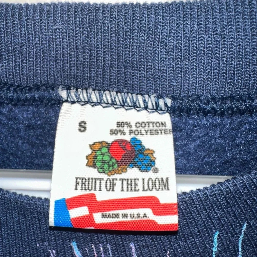 Vintage Fruit of the Loom Glitter Abstract Graphic Sweatshirt USA Size S - Picture 4 of 6